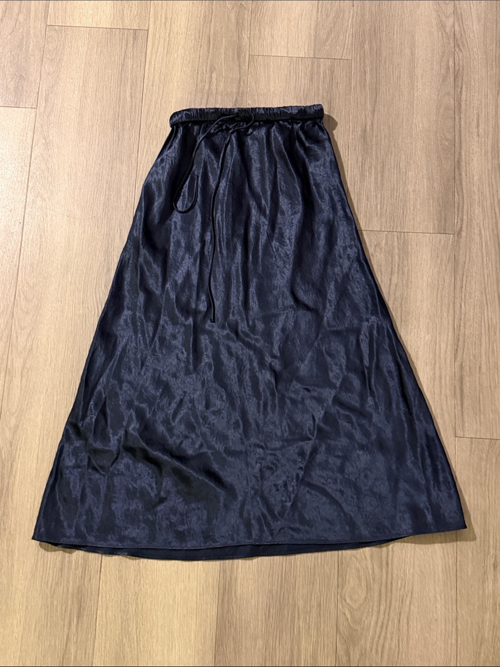 Artizia satin Navy A-Line Drawstring Waist Skirt